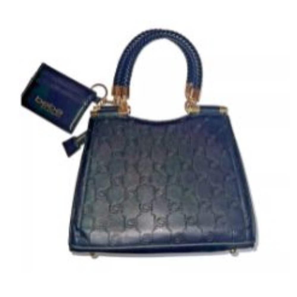 Bebe Los Angeles Purse Tote Small 7" x 9" Faux Leather With Pouch Embossed Brown - Picture 2 of 6